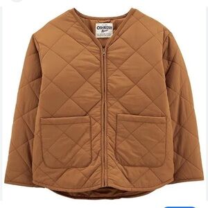 Oshkosh Tan Quilted Jacket kids Sz 12 youth barn coat farm